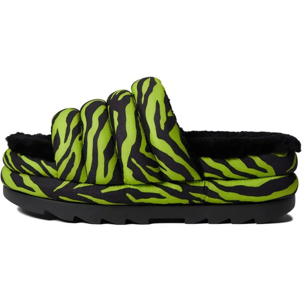 Ugg Maxi Slide Tiger Print Slipper Slide Sandals in Key Lime